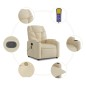 vidaXL Silla de masaje reclinable de pie de tela color crema