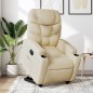 vidaXL Sillón eléctrico reclinable elevable de tela color crema