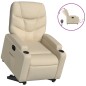 vidaXL Sillón eléctrico reclinable elevable de tela color crema