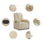 vidaXL Sillón eléctrico reclinable elevable de tela color crema
