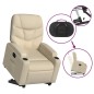 vidaXL Sillón eléctrico reclinable elevable de tela color crema