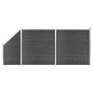 vidaXL Set de paneles de valla WPC negro 446x(105-186) cm vidaXL Set de paneles de valla WPC negro 446x(105-186) cm