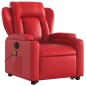 vidaXL Sillón de majaje elevable eléctrico cuero artificial rojo vidaXL Sillón de majaje elevable eléctrico cuero artificial rojo