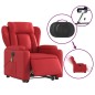 vidaXL Sillón de majaje elevable eléctrico cuero artificial rojo vidaXL Sillón de majaje elevable eléctrico cuero artificial rojo