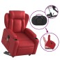 vidaXL Sillón de majaje elevable eléctrico cuero artificial rojo vidaXL Sillón de majaje elevable eléctrico cuero artificial rojo