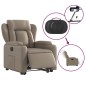 vidaXL Sillón elevable eléctrico cuero artificial capuchino vidaXL Sillón elevable eléctrico cuero artificial capuchino