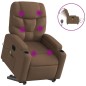 vidaXL Sillón de masaje eléctrico reclinable elevable tela marrón vidaXL Sillón de masaje eléctrico reclinable elevable tela marrón