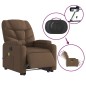 vidaXL Sillón de masaje eléctrico reclinable elevable tela marrón vidaXL Sillón de masaje eléctrico reclinable elevable tela marrón