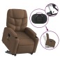 vidaXL Sillón de masaje eléctrico reclinable elevable tela marrón vidaXL Sillón de masaje eléctrico reclinable elevable tela marrón