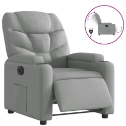 vidaXL Sillón reclinable eléctrico tela gris claro