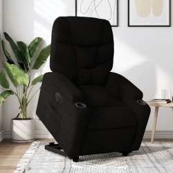 vidaXL Sillón eléctrico reclinable elevable de tela negro
