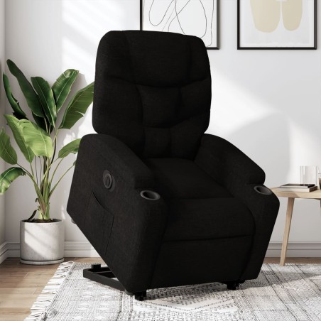 vidaXL Sillón eléctrico reclinable elevable de tela negro