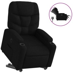 vidaXL Sillón eléctrico reclinable elevable de tela negro