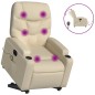vidaXL Sillón de masaje eléctrico reclinable elevable tela crema vidaXL Sillón de masaje eléctrico reclinable elevable tela crema