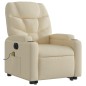 vidaXL Sillón de masaje eléctrico reclinable elevable tela crema vidaXL Sillón de masaje eléctrico reclinable elevable tela crema