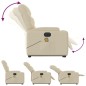 vidaXL Sillón de masaje eléctrico reclinable elevable tela crema vidaXL Sillón de masaje eléctrico reclinable elevable tela crema