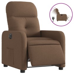 vidaXL Sillón reclinable eléctrico de tela marrón