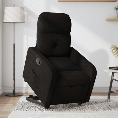 vidaXL Sillón reclinable elevable tela negro