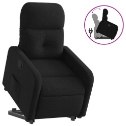 vidaXL Sillón reclinable elevable tela negro