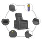 vidaXL Silla de masaje reclinable de pie de tela gris oscuro vidaXL Silla de masaje reclinable de pie de tela gris oscuro