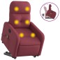 vidaXL Sillón reclinable de masaje elevable tela rojo tinto vidaXL Sillón reclinable de masaje elevable tela rojo tinto