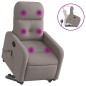 vidaXL Sillón reclinable de masaje elevable tela gris taupé