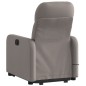 vidaXL Sillón reclinable de masaje elevable tela gris taupé