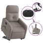 vidaXL Sillón reclinable de masaje elevable tela gris taupé