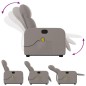 vidaXL Sillón reclinable de masaje elevable tela gris taupé