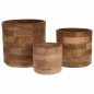 Home&Styling Set de maceteros 3 pzas madera maciza de mango natural Home&Styling Set de maceteros 3 pzas madera maciza de mango natural