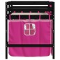 vidaXL Cama alta para niños con cortinas madera pino rosa 80x200 cm