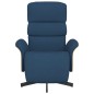 vidaXL Sillón reclinable con reposapiés tela azul vidaXL Sillón reclinable con reposapiés tela azul
