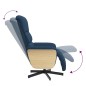 vidaXL Sillón reclinable con reposapiés tela azul vidaXL Sillón reclinable con reposapiés tela azul