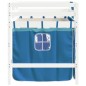 vidaXL Cama alta para niños con cortinas madera pino azul 90x200 cm vidaXL Cama alta para niños con cortinas madera pino azul 90x200 cm