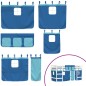 vidaXL Cama alta para niños con cortinas madera pino azul 90x200 cm vidaXL Cama alta para niños con cortinas madera pino azul 90x200 cm