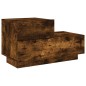 vidaXL Mesita de noche con luces LED roble ahumado 70x36x40,5 cm