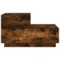 vidaXL Mesita de noche con luces LED roble ahumado 70x36x40,5 cm