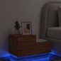 vidaXL Mesita de noche con luces LED roble marrón 70x36x40,5 cm vidaXL Mesita de noche con luces LED roble marrón 70x36x40,5 cm