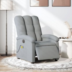 vidaXL Sillón reclinable de masaje eléctrico tela gris claro
