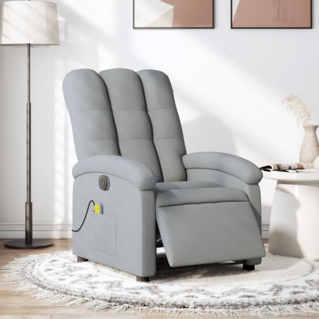 vidaXL Sillón reclinable de masaje eléctrico tela gris claro