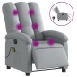 vidaXL Sillón reclinable de masaje eléctrico tela gris claro vidaXL Sillón reclinable de masaje eléctrico tela gris claro
