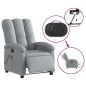 vidaXL Sillón reclinable de masaje eléctrico tela gris claro vidaXL Sillón reclinable de masaje eléctrico tela gris claro