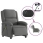 vidaXL Sillón reclinable de masaje eléctrico tela gris oscuro vidaXL Sillón reclinable de masaje eléctrico tela gris oscuro