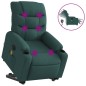 vidaXL Sillón masaje eléctrico reclinable elevable tela verde oscuro vidaXL Sillón masaje eléctrico reclinable elevable tela verde oscuro