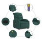 vidaXL Sillón masaje eléctrico reclinable elevable tela verde oscuro vidaXL Sillón masaje eléctrico reclinable elevable tela verde oscuro