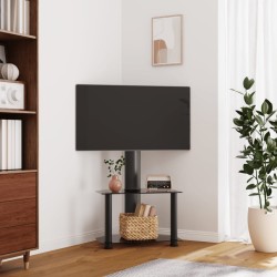 vidaXL Mueble de TV de esquina 2 niveles para 32-70 pulgadas negro