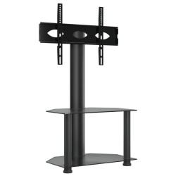 vidaXL Mueble de TV de esquina 2 niveles para 32-70 pulgadas negro