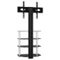 vidaXL Mueble TV esquina 4 niveles para 32-70 pulgadas negro plateado vidaXL Mueble TV esquina 4 niveles para 32-70 pulgadas negro plateado