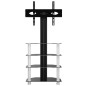 vidaXL Mueble TV esquina 4 niveles para 32-70 pulgadas negro plateado vidaXL Mueble TV esquina 4 niveles para 32-70 pulgadas negro plateado