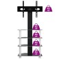 vidaXL Mueble TV esquina 4 niveles para 32-70 pulgadas negro plateado vidaXL Mueble TV esquina 4 niveles para 32-70 pulgadas negro plateado